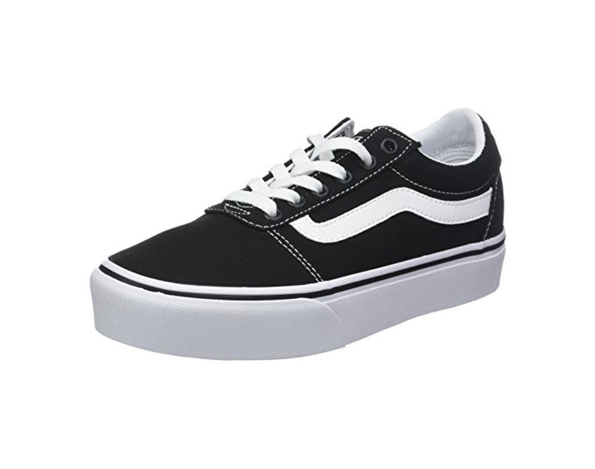 Moda Vans Ward Platform Canvas Zapatillas Mujer, Negro