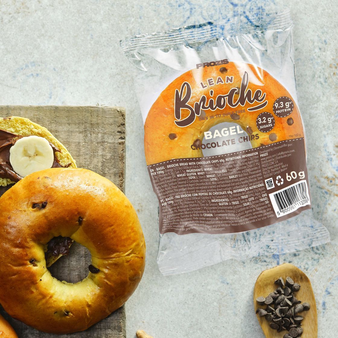 Moda Lean Brioche Bagel 60 g - Pepitas de Chocolate