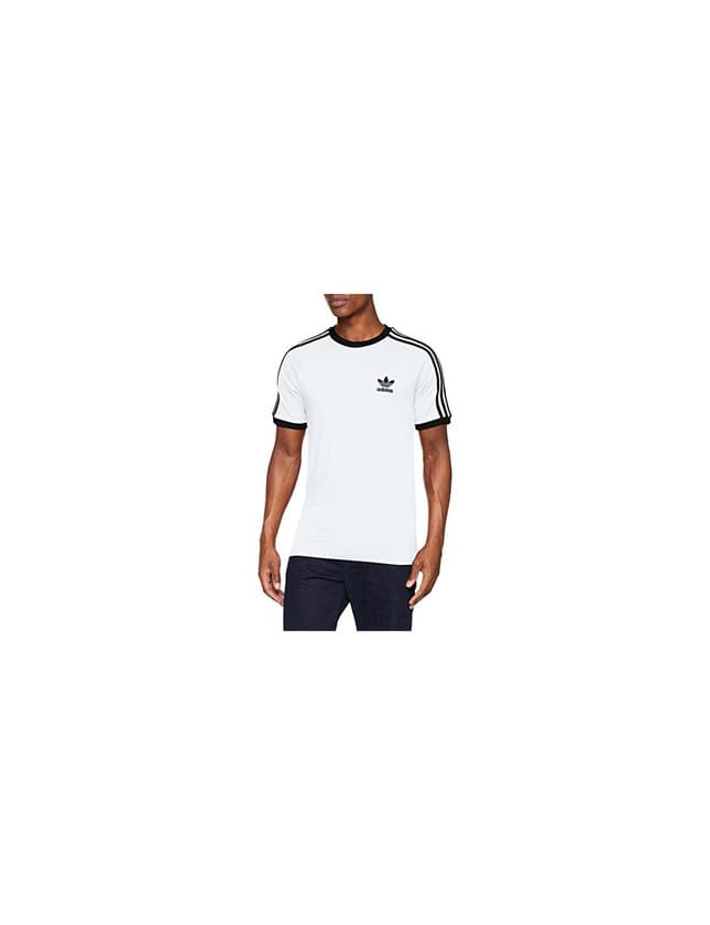 Fitness adidas Tres Bandas Camiseta de Manga Corta, Hombre, Blanco