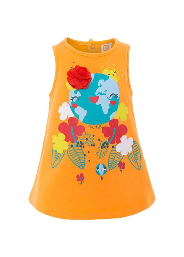 Producto Vestido de Malha Laranja para Menina World Map