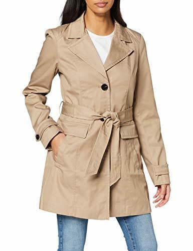 Moda Vero Moda Vmeva Abby 3/4 Trenchcoat Noos Abrigo, Marrón Silver Mink, 44