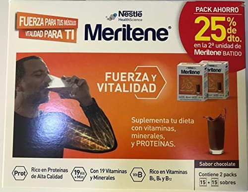 Product Nestlé Meritene - Complemento alimenticio sabor chocolate PACK AHORRO DE 2 UNIDADES