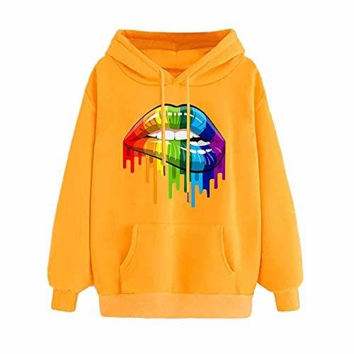 Fashion SXZG Sudadera con Capucha De Terciopelo Rainbow Candy Color Plus para Mujer