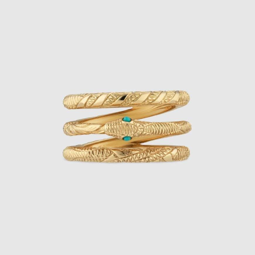 Product Three band Ouroboros ring in yellow gold