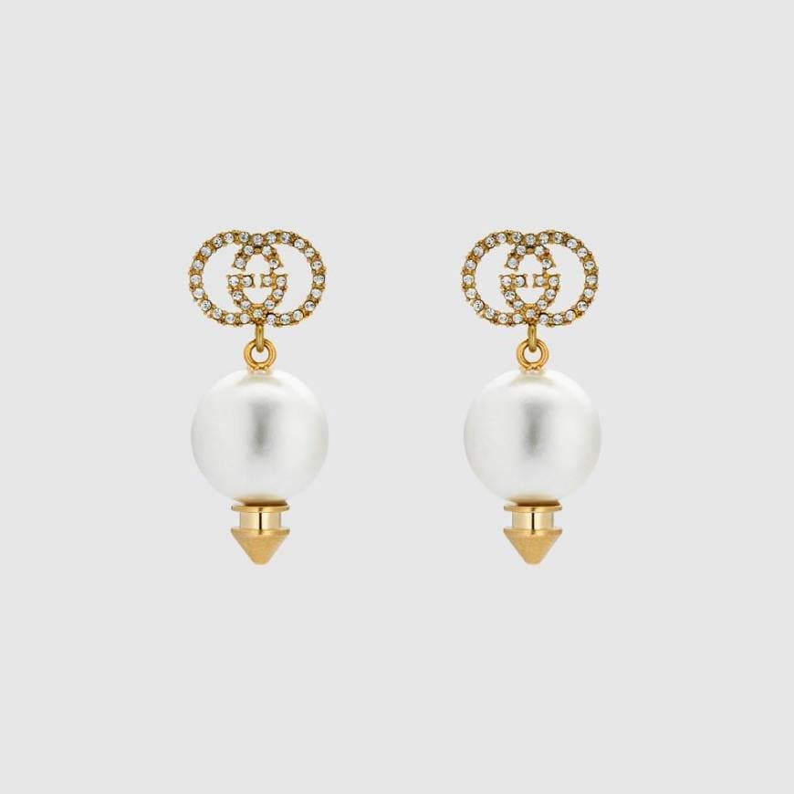 Product Interlocking G earrings with pearl