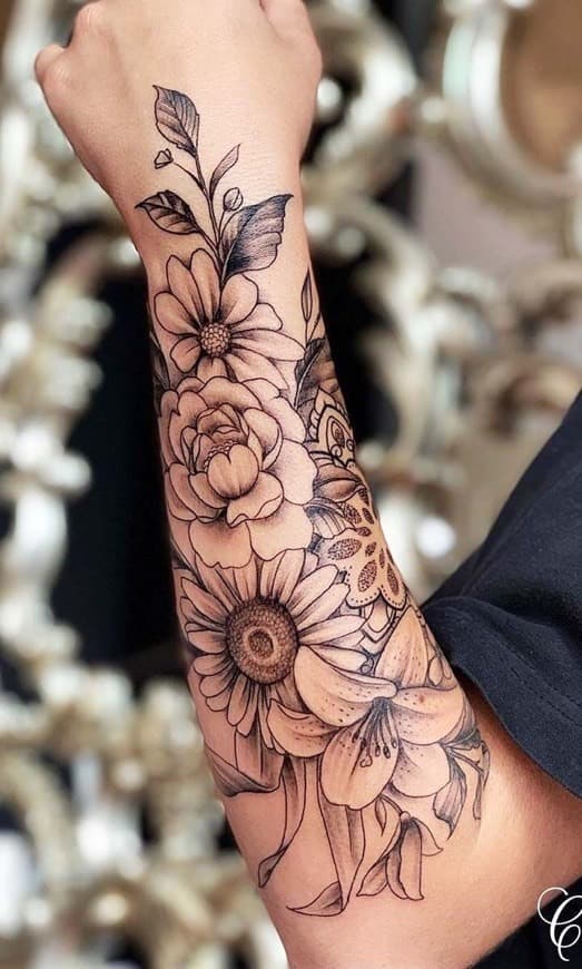 Moda Tatuagem de Flores 