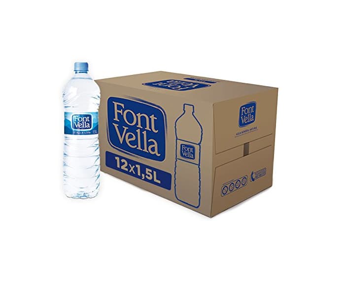 Product Font Vella - Agua Mineral Natural fácil de apilar- Caja 12 x