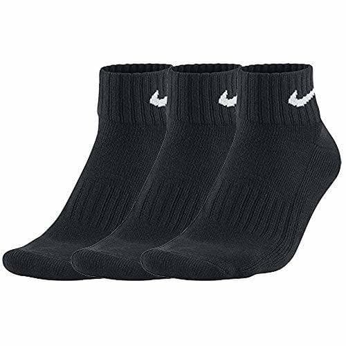 Moda Nike One Quarter Socks 3PPK Value Calcetines para Hombre, Negro