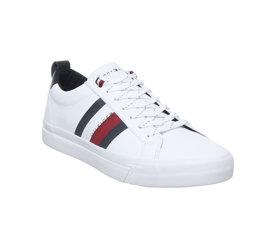 Moda Tommy_Jeans Retro Flag Sneaker, Zapatillas para Hombre, Blanco