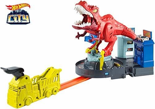 Lugar Hot Wheels City T-Rex Devorador Destructor, Pista de Coches de Juguete con