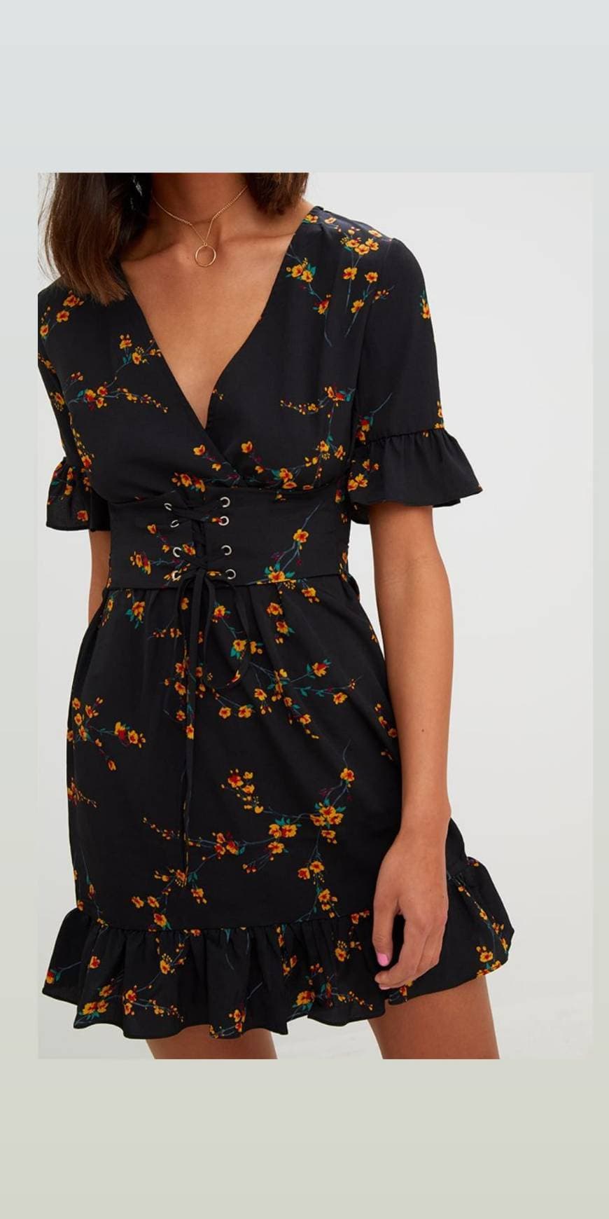 Moda Black floral dress