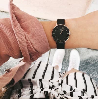 Fashion Daniel Wellington Reloj Analógico para Mujer de Cuarzo con Correa en Acero