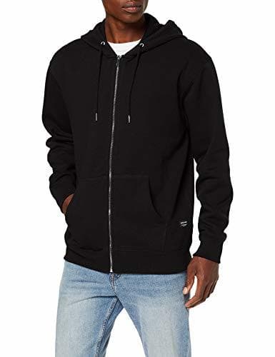 Fashion JACK & JONES Jjesoft Sweat Zip Hood Noos Sudadera, Negro