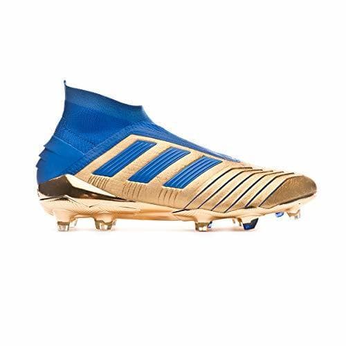 Moda adidas Predator 19+ FG, Bota de fútbol, Gold Metallic-Football Blue-White, Talla 9