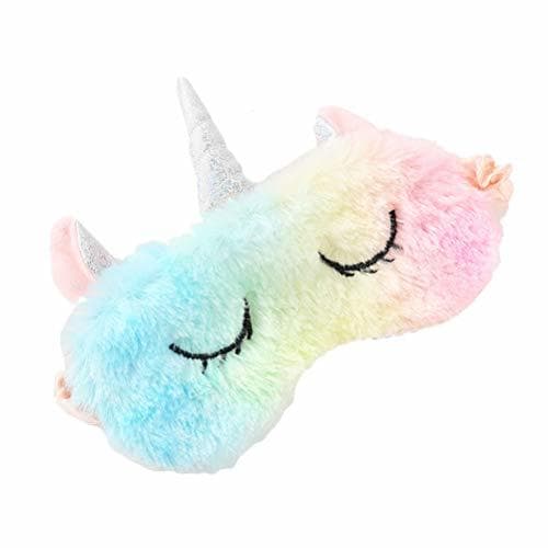 Lugar Bonita máscara para dormir de peluche con forma de unicornio