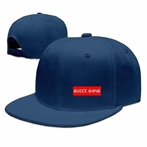 Moda Lil Pump GUCC Gang Logo Unisex Flat Brim Baseball Hats 100% Cotton