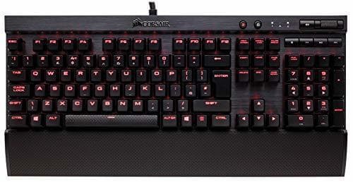 Electronic Corsair K70 LUX - Teclado mecánico Gaming, retroiluminación LED roja, Rojo