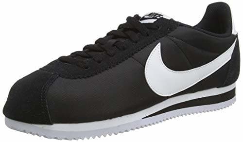 Moda Nike Classic Cortez Nylon, Zapatillas de running para hombre, Negro/Blanco