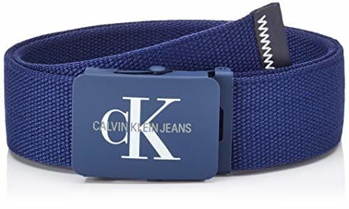 Place Calvin Klein J 4cm Adj.Monogram Canvas Belt Cinturón, Azul