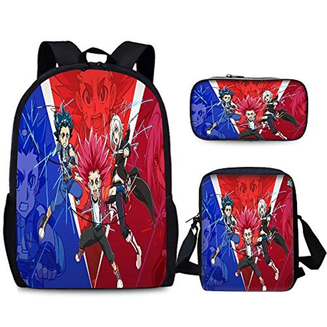 Fashion BEYBLADE Mochila Casual Los niños del morral del ordenador portátil morral del estudiante bolsa de viaje impermeable Ligera hombro mochila bolsa de bolsa Conjunto de lápiz manera 3D de los niños Mochi