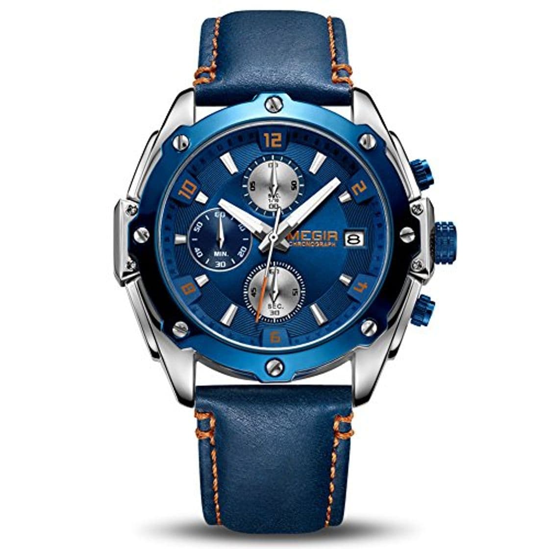 Fashion Relojes Hombres Cronógrafo Analógico Cuarzo Reloj Impermeable Deporte Reloj