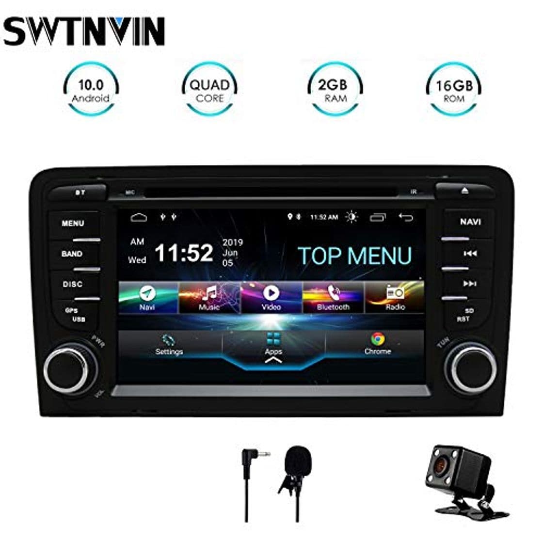 Producto SWTNVIN Unidad de Audio estéreo para Coche Android 10 Compatible con Audi