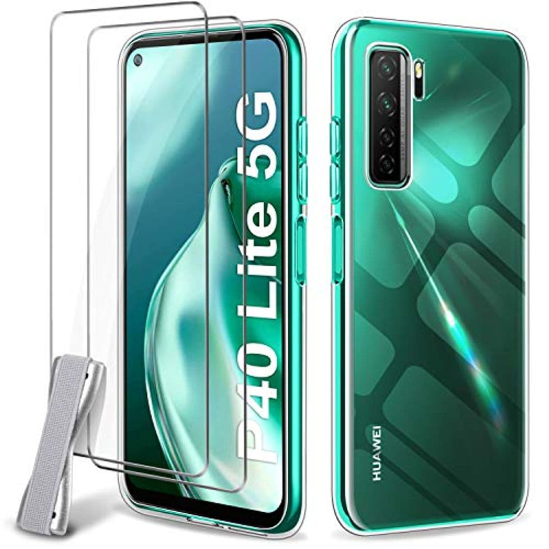 Product Desconocido Younme Funda para Huawei P40 Lite 5G, Carcasa Transparente Silicona Suave