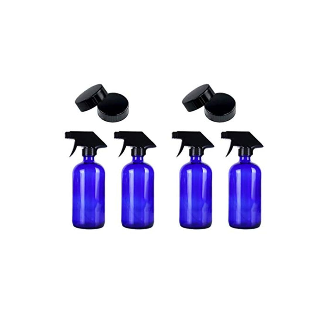 Fashion Minkissy 4 Botellas de Spray de Vidrio PiezasHidratante Vacías Recargables Botellas de Spray de Jardín Plantas Mister Tamaño de Viaje para Azul Líquido con Boquilla Y