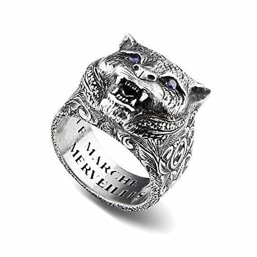 Product Gucci YBC524585001020 Feline - Anillo de Cabeza de Roca para jardín