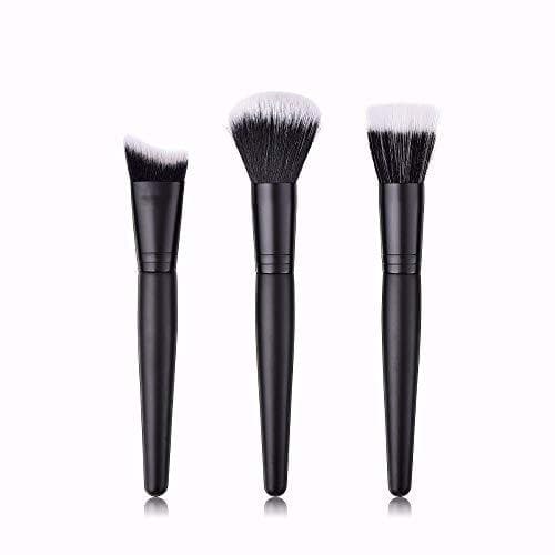 Beauty LZMSDX Pinceles de Maquillaje Profesional de 3 Piezas Mini Llama Cabeza Plana