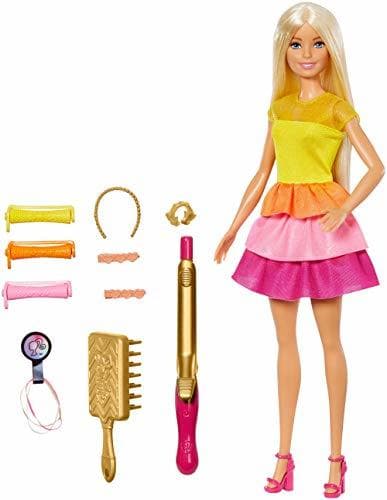 Product Barbie - Crea sus Ondas, Muñeca Rubia con Accesorios para Peinar