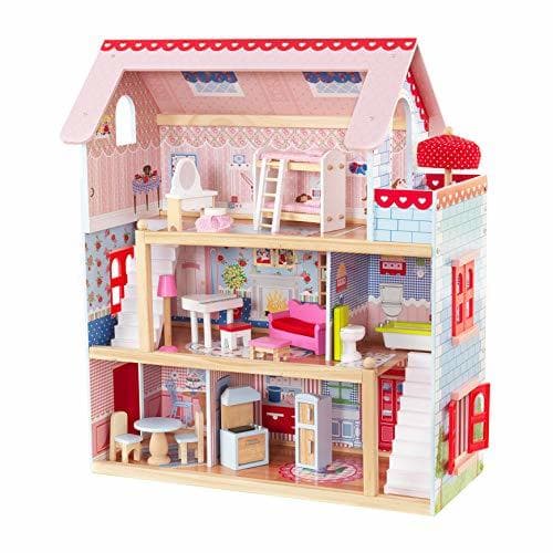 Product KidKraft-Chelsea Casa madera con muebles y accesorios incluidos, 3 pisos, para muñecas