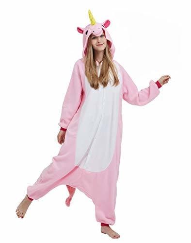 Fashion DELEY Unisex Adultos Enterizo de Pijamas Unicornio Ropa de Dormir con Capucha