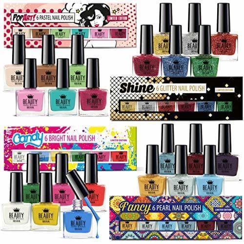 Beauty Set de 24 Esmalte de Uñas de Lujo 24 Colores Diferentes Brocado