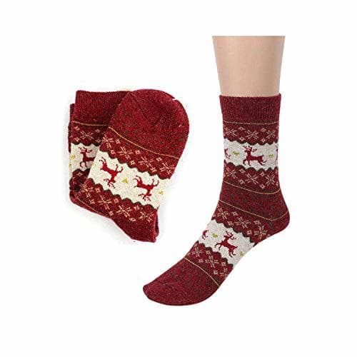 Moda Calcetines divertidos Christmas Deer Socks Women Mens Cartoon Design Casual Knit Wool