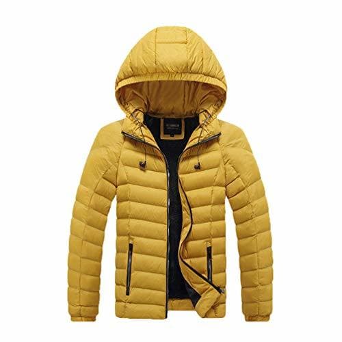 Fashion Ketamyy Hombre Invierno Chaquetas Plumas con Capucha Forro De Lana Artificial Auriculares