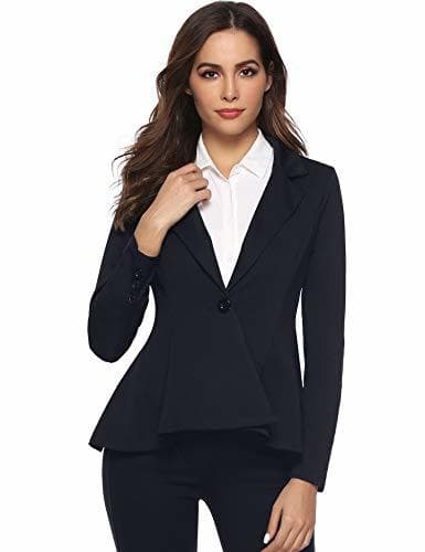 Fashion Aibrou Mujeres Blazer Elegante Manga Larga Oficina Traje de Chaqueta para Mujer Ocasional