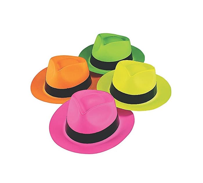 Product Neon Color Plastic Gangster Hats