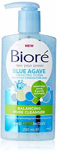 Belleza Biore Blue Agave - Limpiador para equilibrar los poros de bicarbonato de