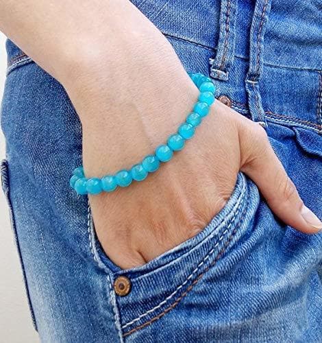 Producto LOVEKUSH Beautiful AAA++ Quality Womens Bracelets 8 mm Mens Bracelet Blue Cat's