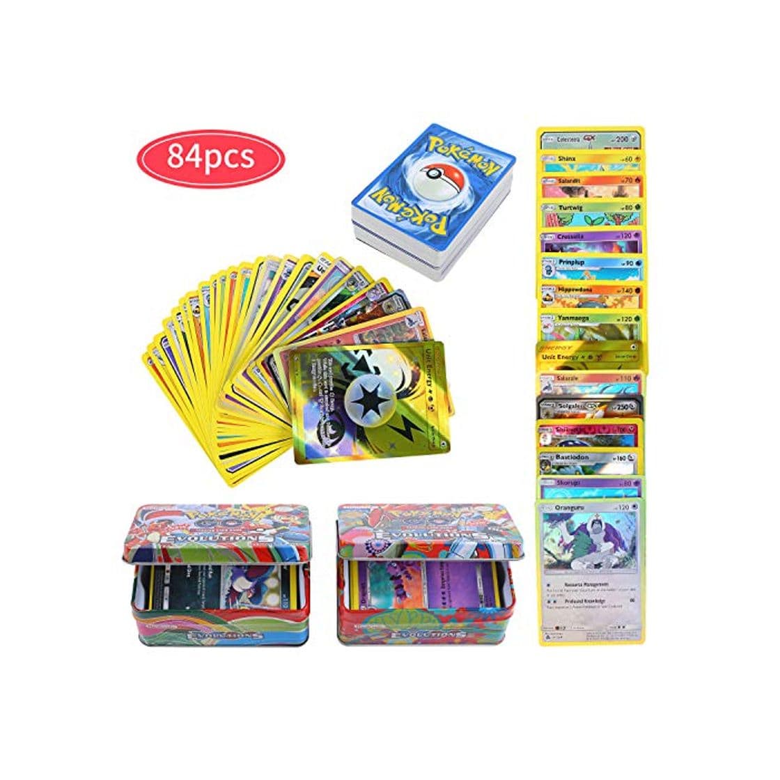 Producto 84 Piezas Pokemon Cartas Sun & Moon, Teamup, Tarjetas de Pokemon, Pokemon