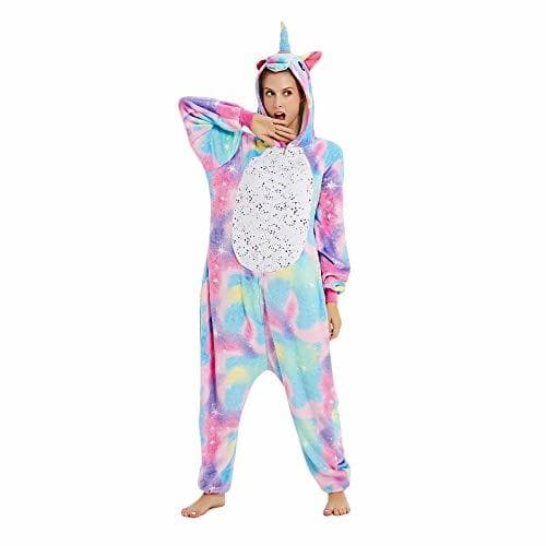 Place Mystery&Melody Unicornio Pijamas Cosplay Unicorn Disfraces Animales Franela Monos Unisex-Adulto Ropa de