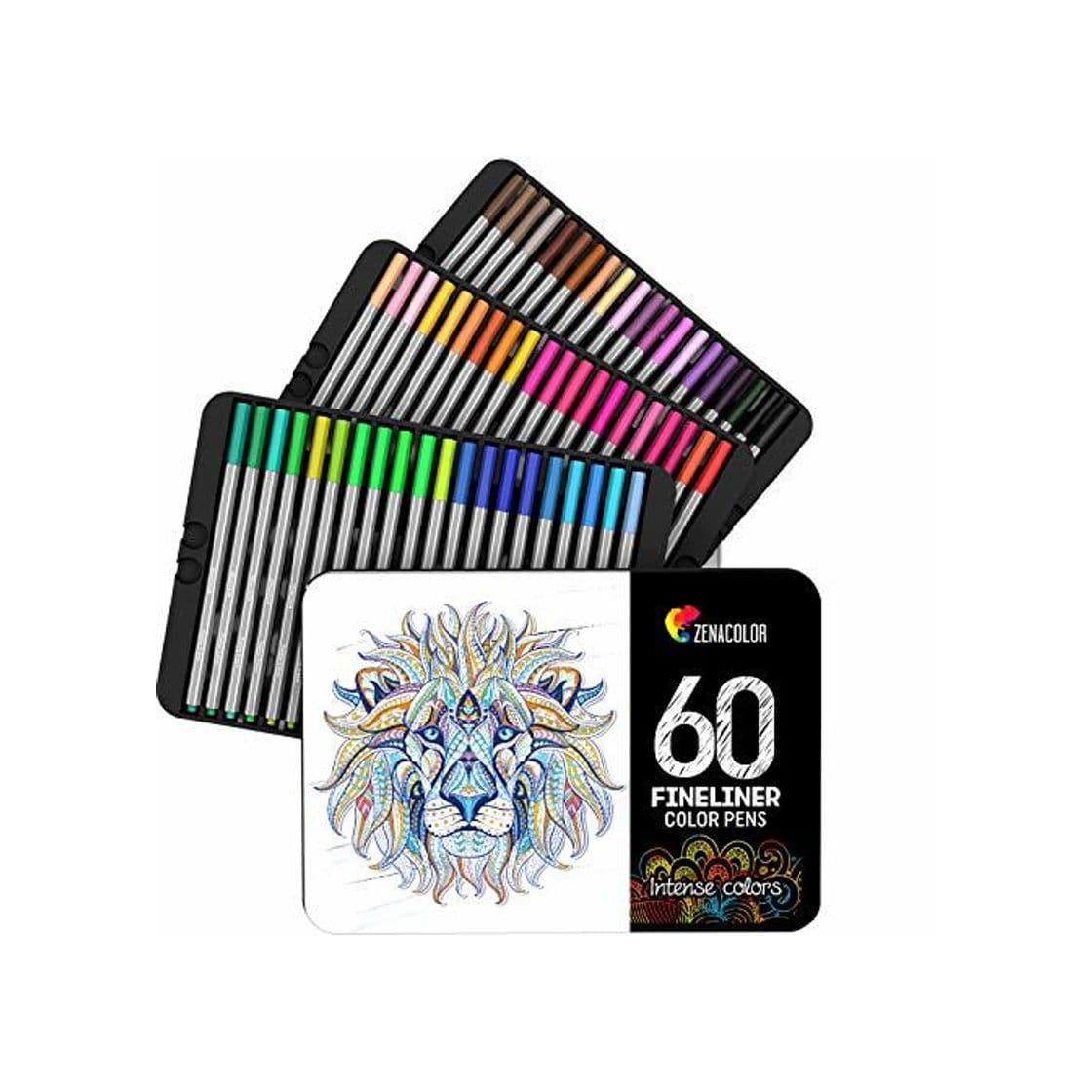 Elemento de la categoría hogar Zenacolor ⭐ 60 Rotuladores Punta Fina 60 Colores Unicos - Bolígrafo Fineliner