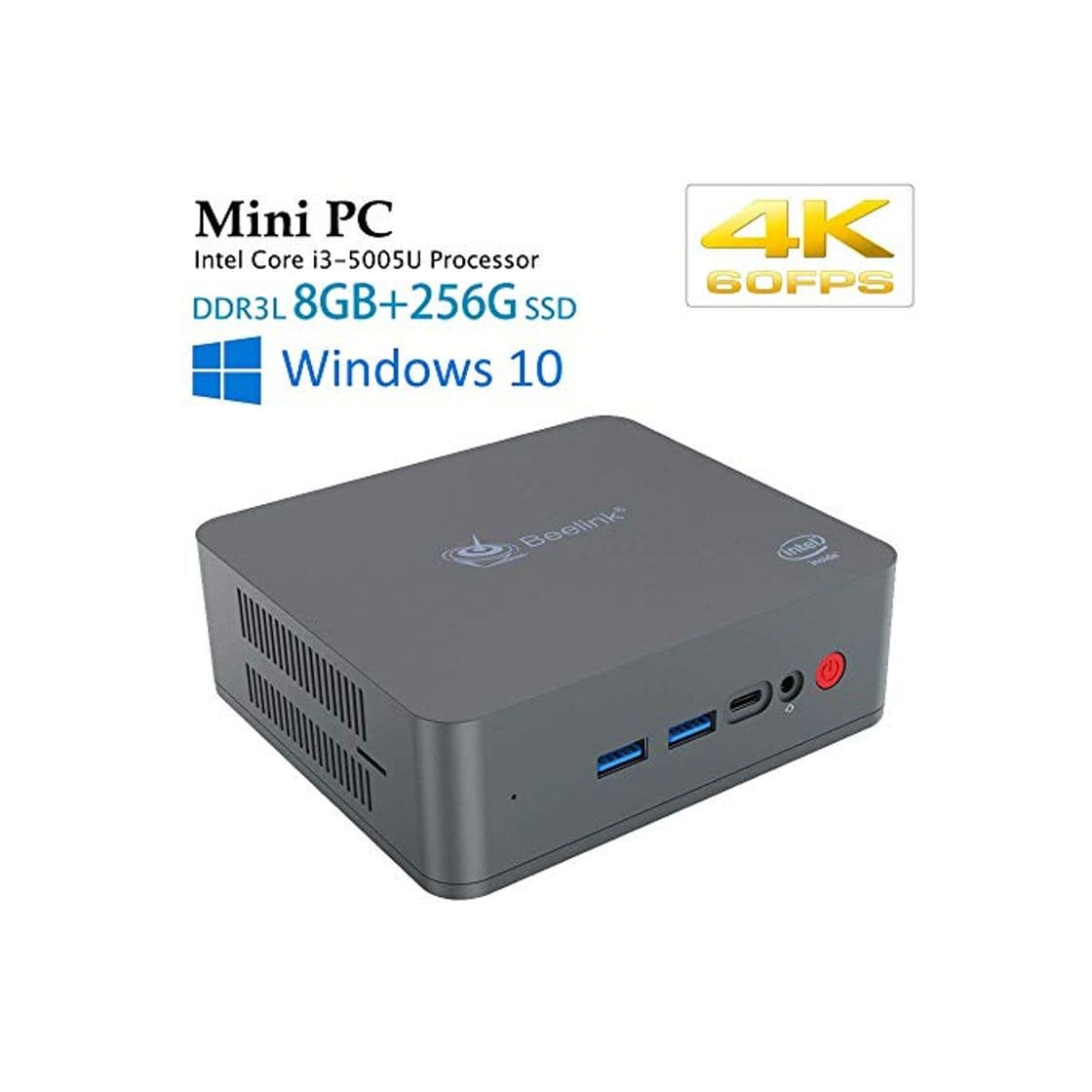 Product Beelink U55 Mini PC Ordenador de Sobremesa con CPU Intel Core i3-5005U,