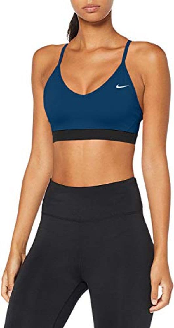 Moda NIKE Indy Bra Sujetador de Deporte, Mujer, Valerian Blue/Valerian Blue/Black/