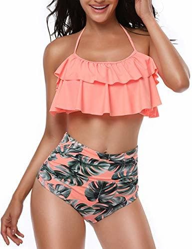 Fashion Yuson Girl Mujer Conjunto De Frill Bikini Tiras Talle Alto Tallas Grandes