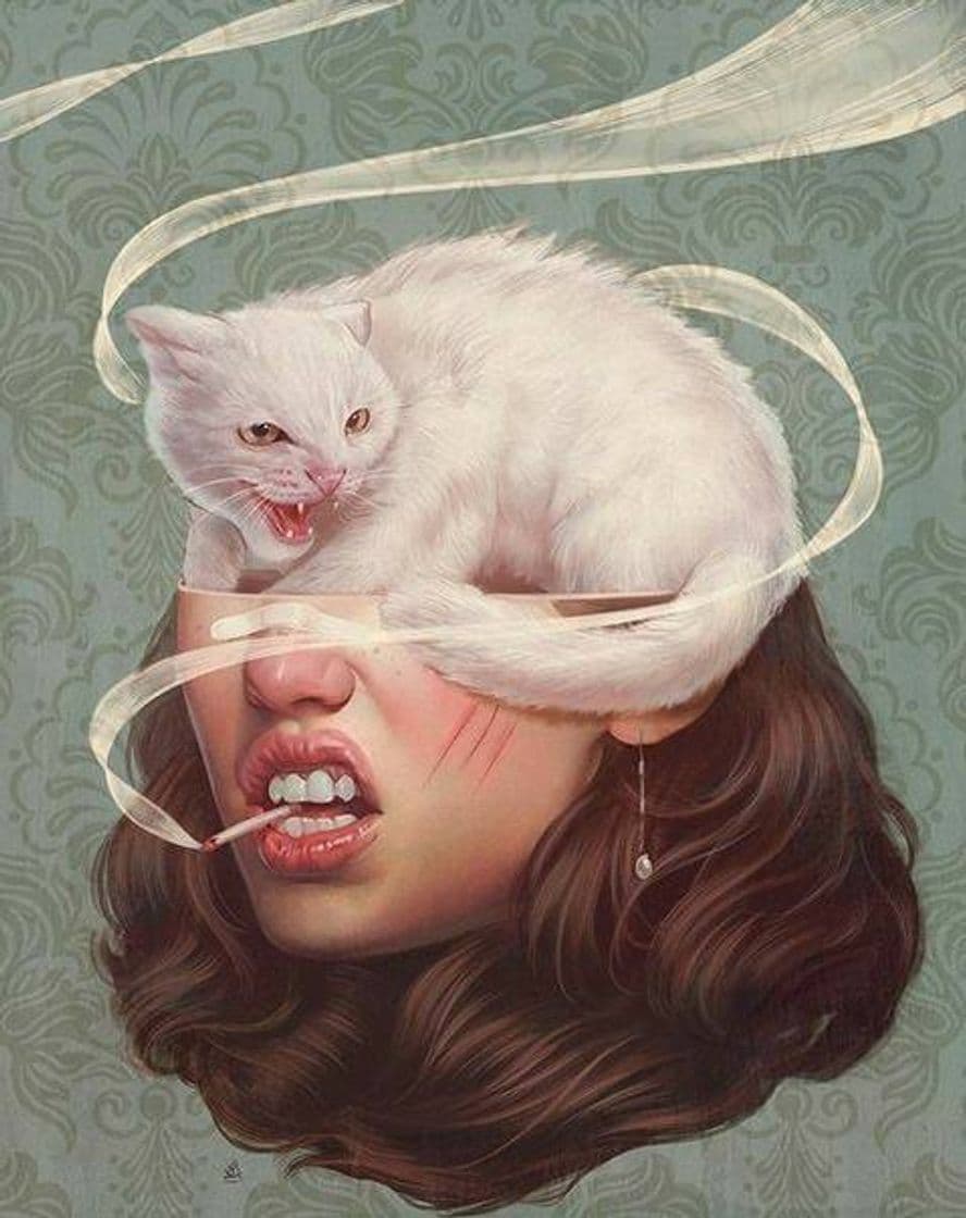 Moda Ilustración Rostro/Gato