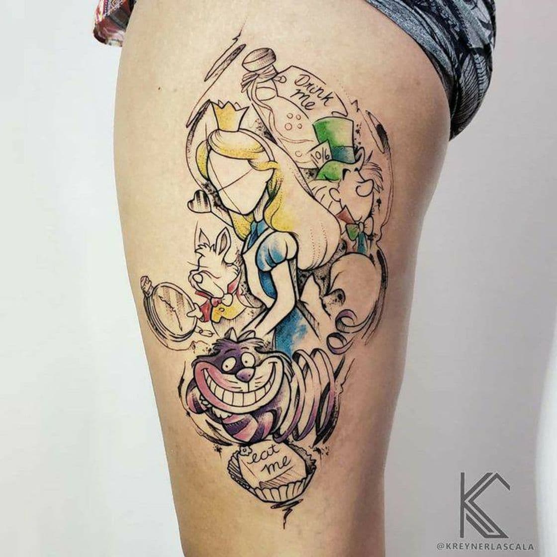 Moda Tatuaje Alicia en el País de las Maravillas