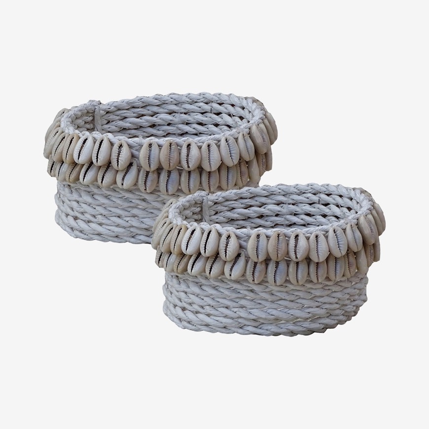 Producto Cowrie Shell Basket White