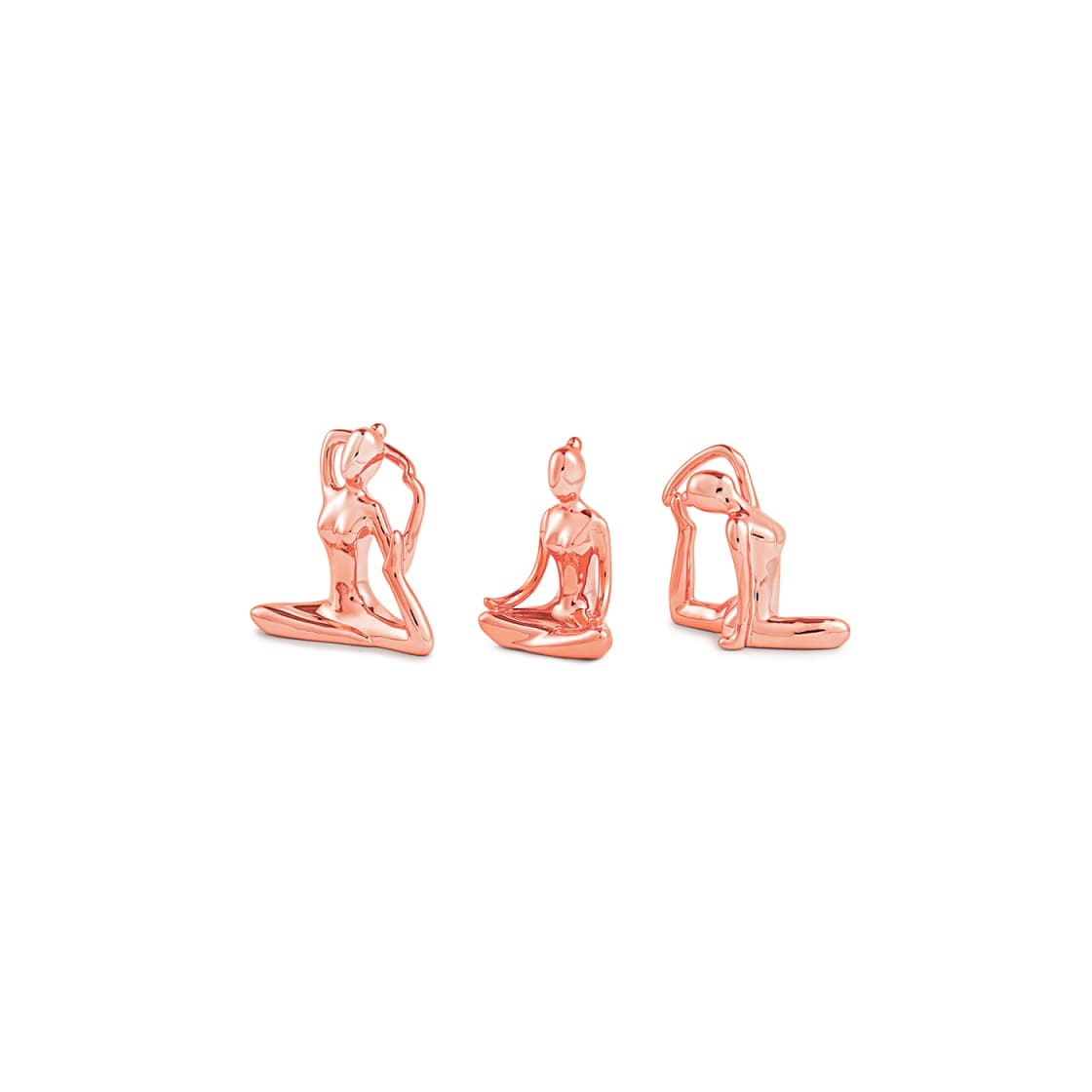 Product Kit Escultura Yoga Rose Gold Em Porcelana